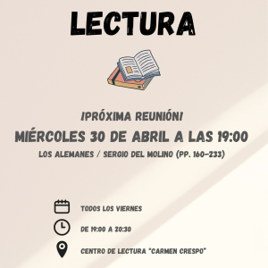 Club de lectura, miércoles 30 de abril
